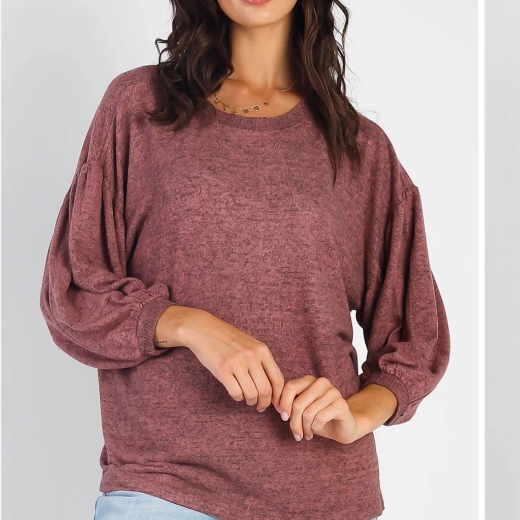 - Chic Nation Long Sleeve Puff Balloon Style Top